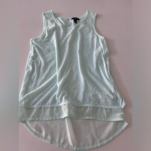 Gap Pale Green Tank‎ top Sheer Lining High low women's small